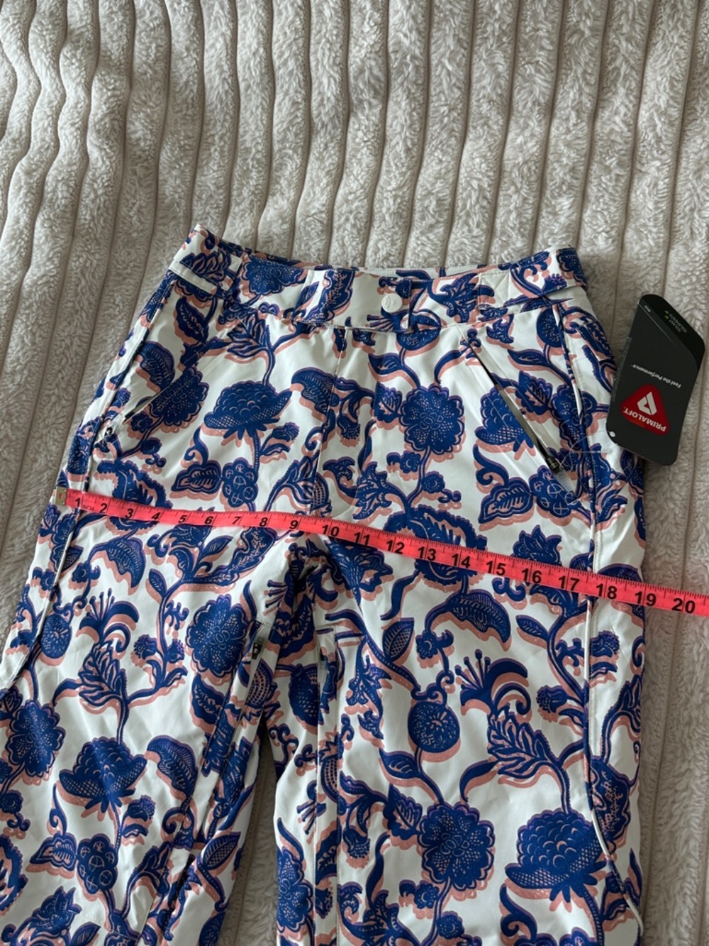 NWT Free People Floral Print Snow Pants | Blue Pink White Ski Snowboard Pant - Picture 5 of 17